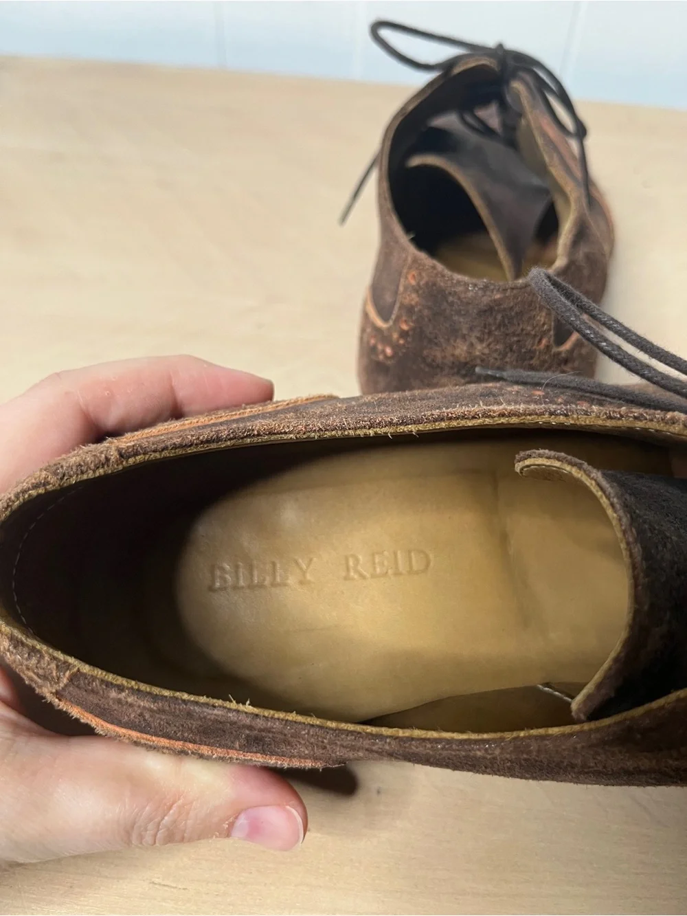 Billy Reid Men's Brown Wingtip Lace-Up Dress Shoes Suede Size 10 Italian